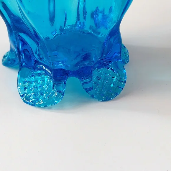 Chalet Glass Blue Freeform Collectible 7.5-inch | MCM Hand Blown Art Glass - Picture 12 of 13